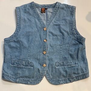 Vintage Ojai Denim Button-Up Vest. Size M